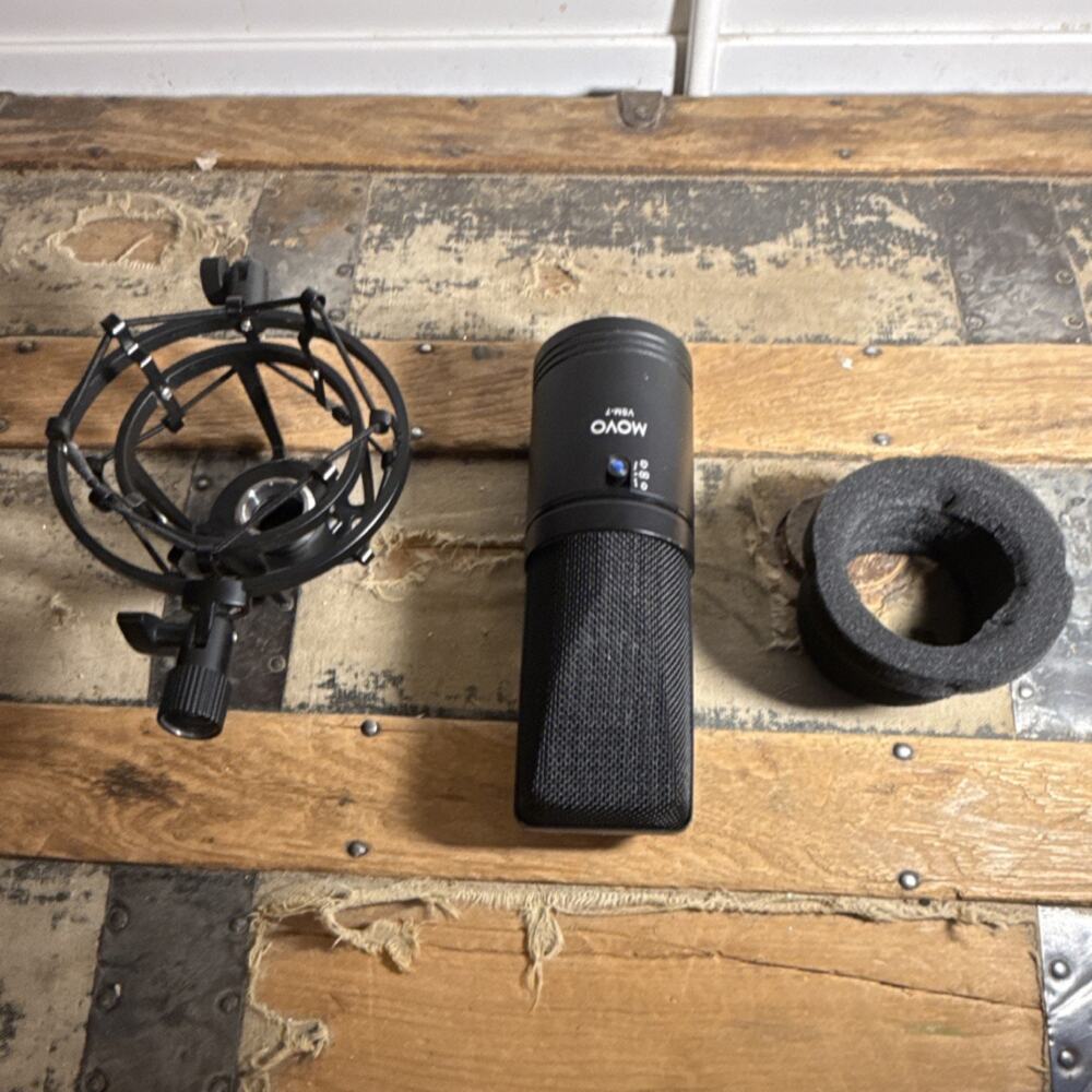 Movo VSM-7 Wired Large Diaphragm Cardioid Condenser Mic Shock Mount Pop
